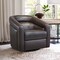 Armen Living Desi Contemporary Swivel Accent Chair in Espresso Genuine Leather LCDSCHES - alternate 3